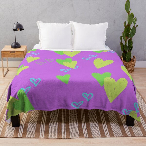 Item preview, Cool Green Hearts on Purple  designed and sold by ShallyLoves.