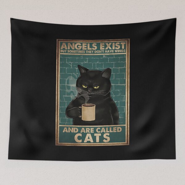 Item preview, Angels Exist But Sometimes They Don't Have Wings And Are Called Cats Drinking Coffee designed and sold by hippololocc.
