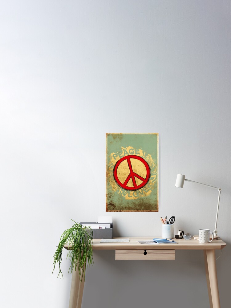 Poster avec l'œuvre Moschino Peace Love créée et vendue par MathewCullen