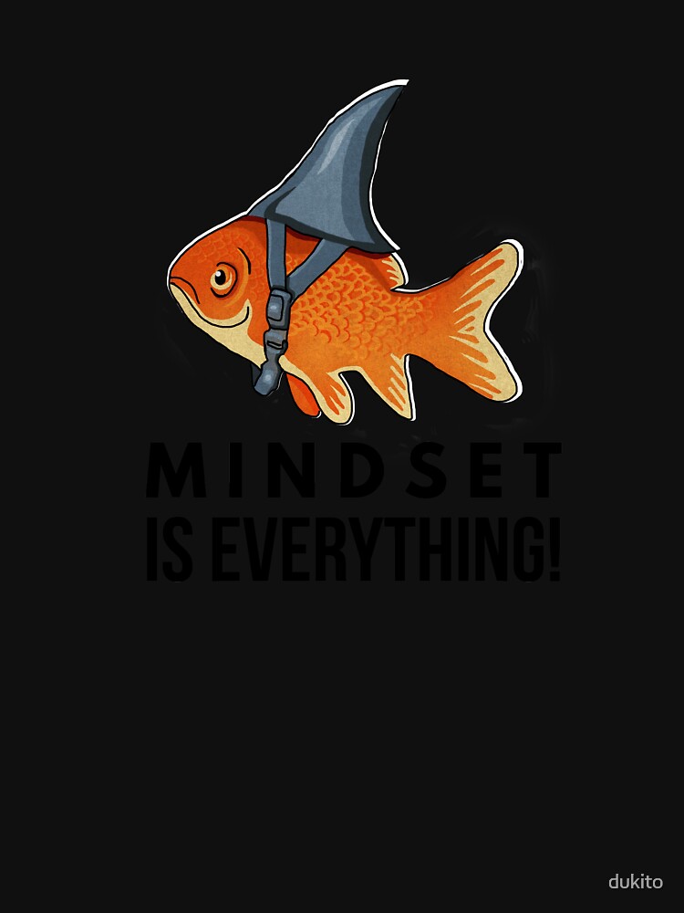 Thumbnail 7 von 7, Funktionsshirt, Denkweise ist alles Goldfischhai Lustig Motivierend Großfisch Motivierend designt und verkauft von dukito.