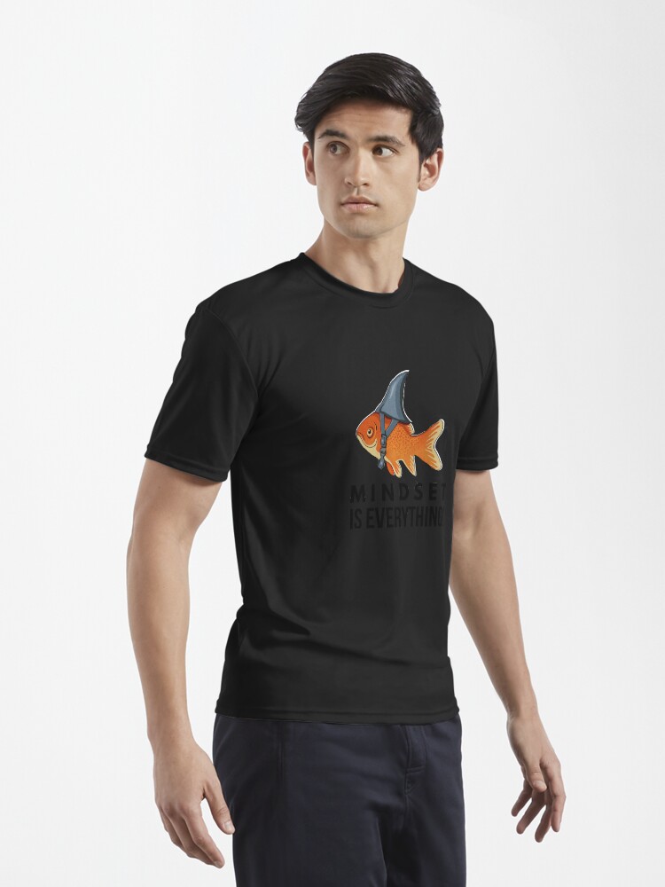 Thumbnail 3 von 7, Funktionsshirt, Denkweise ist alles Goldfischhai Lustig Motivierend Großfisch Motivierend designt und verkauft von dukito.