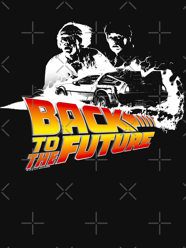 Discover Back to the Future - DeLorean Fire Tracks, Marty and Doc Stencil Fan Art Classic T-Shirt