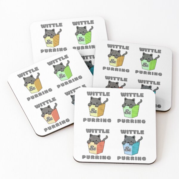 Item preview, WAP Little Retro Kittens Wittle And Purring Cute Kitties Playing in Little Yellow, Green, Brown, and Blue Hampers designed and sold by TeachUrb.