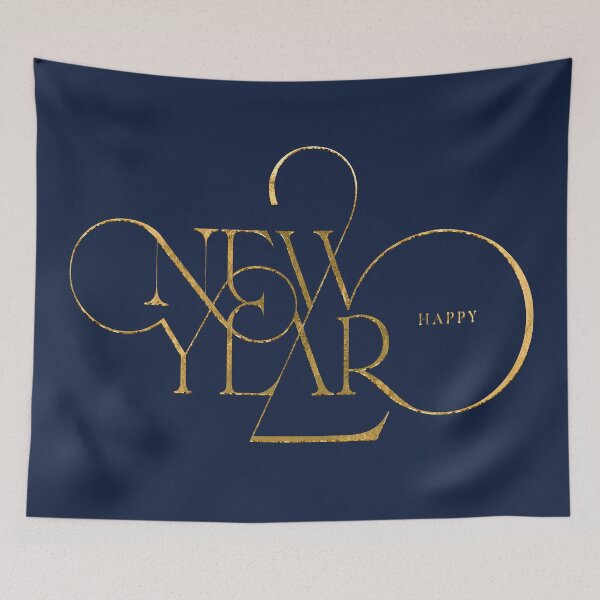 Item preview, Light Gold "Happy new year" creative art design designed and sold by AznavourByKarin.