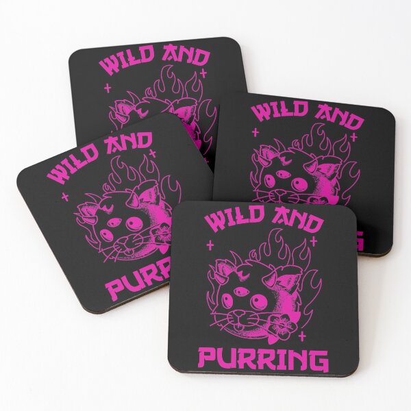 Item preview, Wild Little Black and Pink Kitten Purring And Playing Evil Wittle Fireball of Furry Fury Art designed and sold by TeachUrb.
