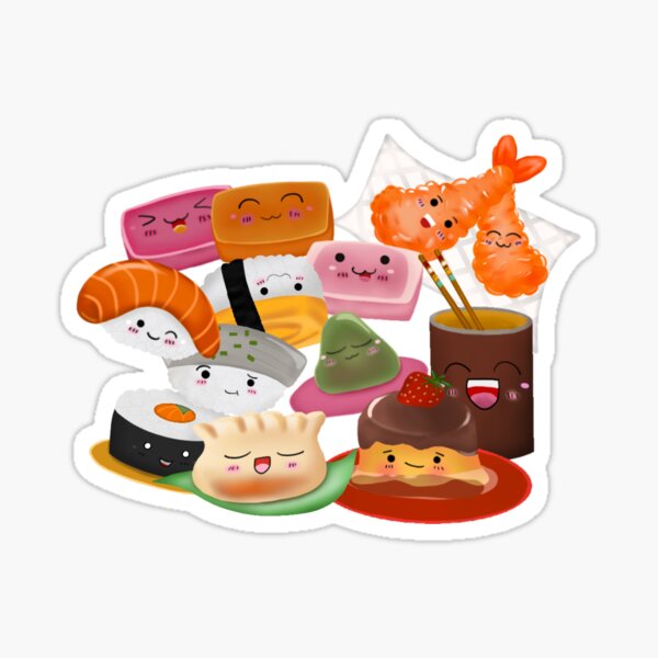 Sushi Go Card Game Characters Sticker for Sale by irchiliart
