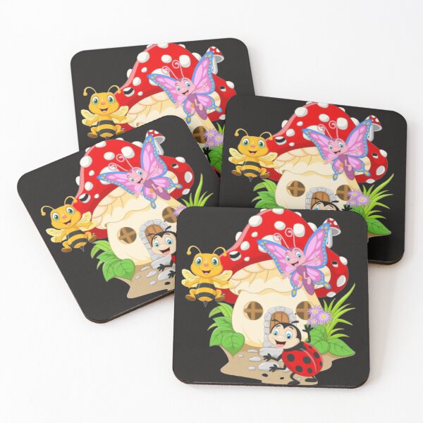 Item preview, Funny insects with mushroom house designed and sold by Mahe Jabeen.