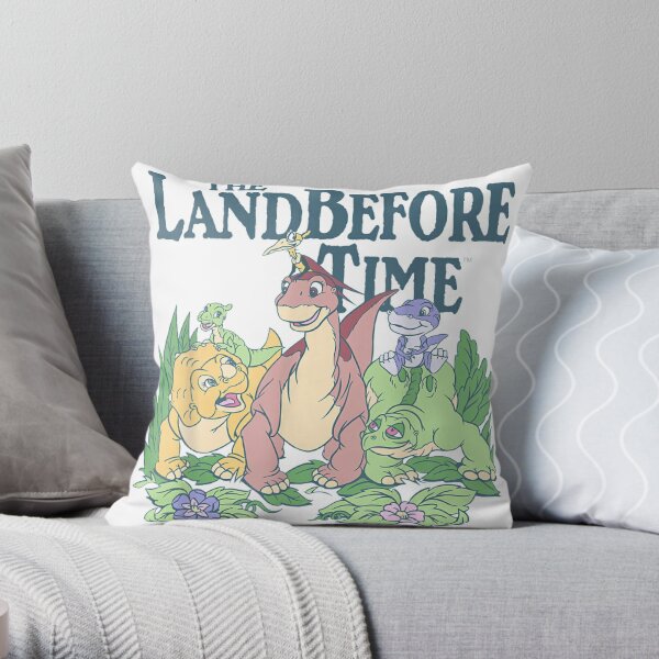 Land Before Time Pastel Dinosaur Friends T-Shirt Throw Pillow