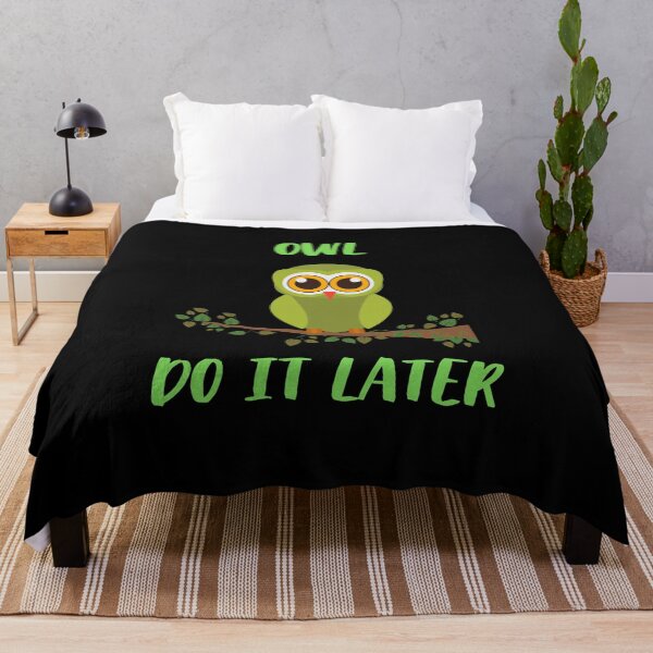 Item preview, Owl Do It Later Green Owl designed and sold by AutumnVibeShop.