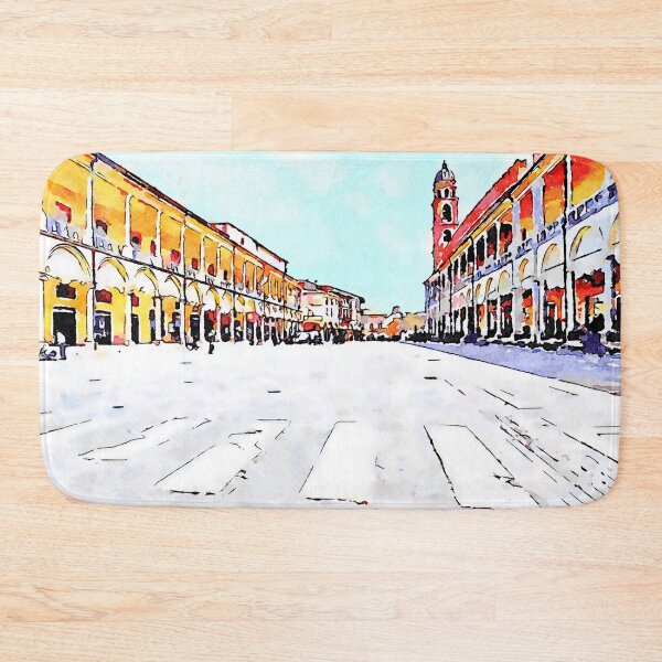 Item preview, Square with buildings and bell tower designed and sold by Giuseppe Cocco.