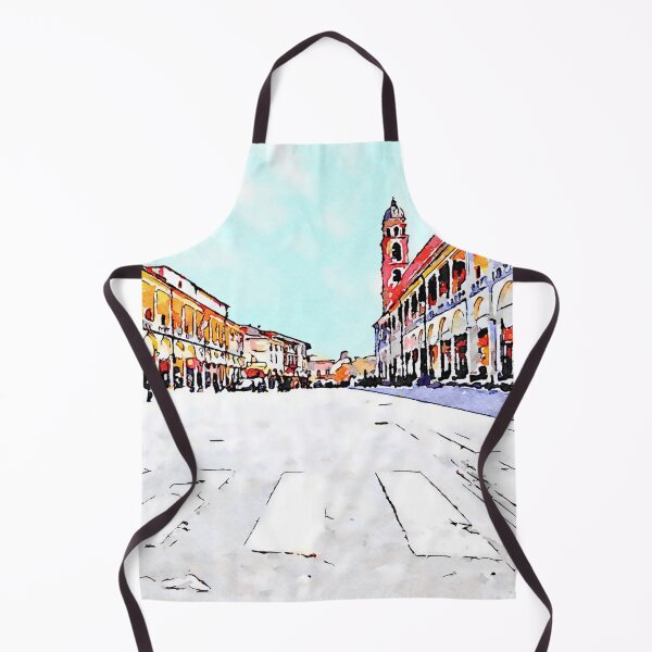 Item preview, Square with buildings and bell tower designed and sold by Giuseppe Cocco.