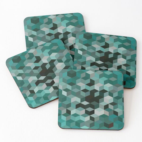 Item preview, Cute Turquoise Cubes Abstract Background funny gift for digital art lovers  designed and sold by AYACHI90.