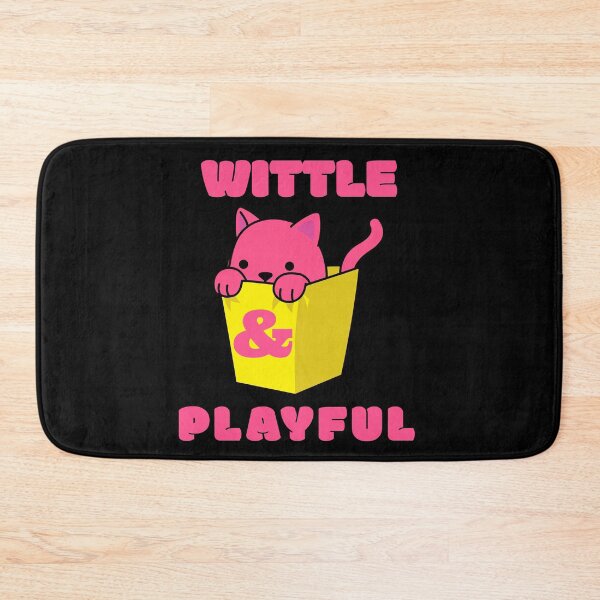 Item preview, Little Cute Playful Pink Cat Wittle And Playful Playing WAP Kitten in a Yellow Bin Art designed and sold by TeachUrb.