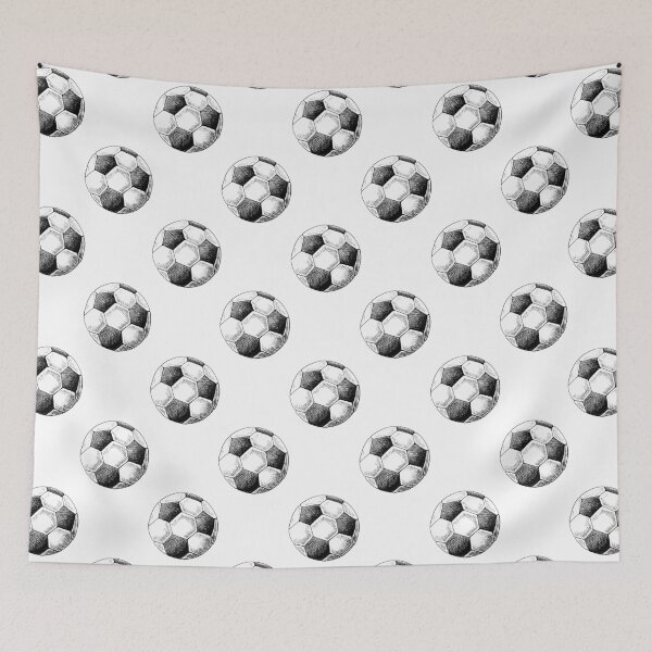 Item preview, Football pattern. Hand drawn sketch of soccer balls. Black and white designed and sold by Canatic.