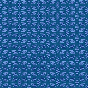Artwork thumbnail, Blue and Teal Cube Abstract - Blocks or Stars? by RosieRiggs