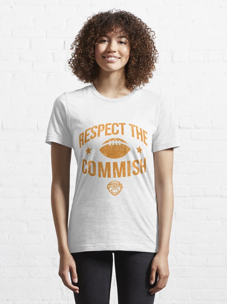 ESPN Fantasy Football Respect The Commish Emblem Logo T-Shirt