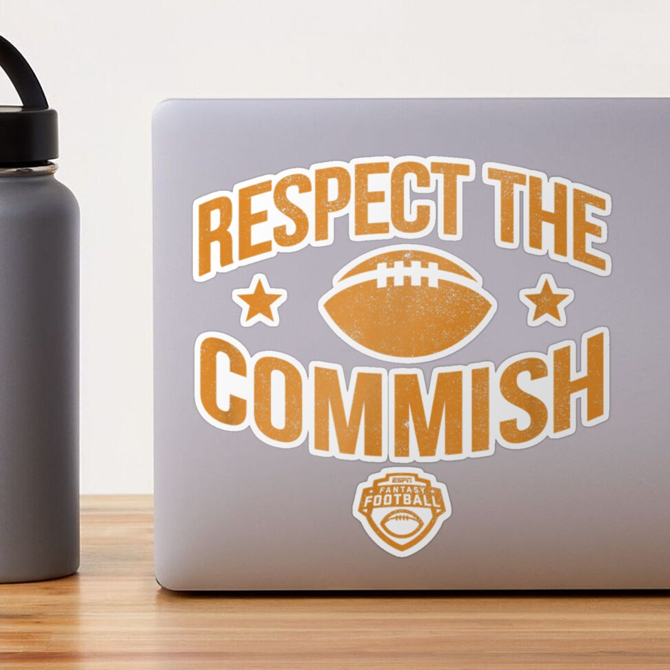 ESPN Fantasy Football Respect The Commish Emblem Logo T-Shirt