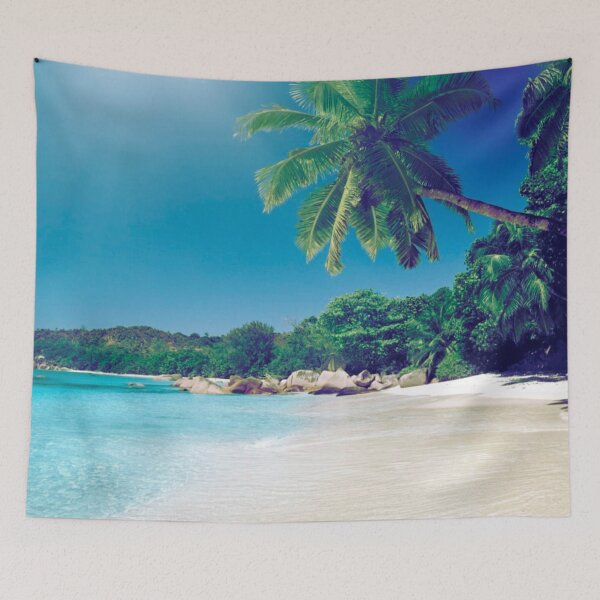 Item preview, Paradisiacal landscape, Caribbean palm trees and blue sky designed and sold by Rimkidd.