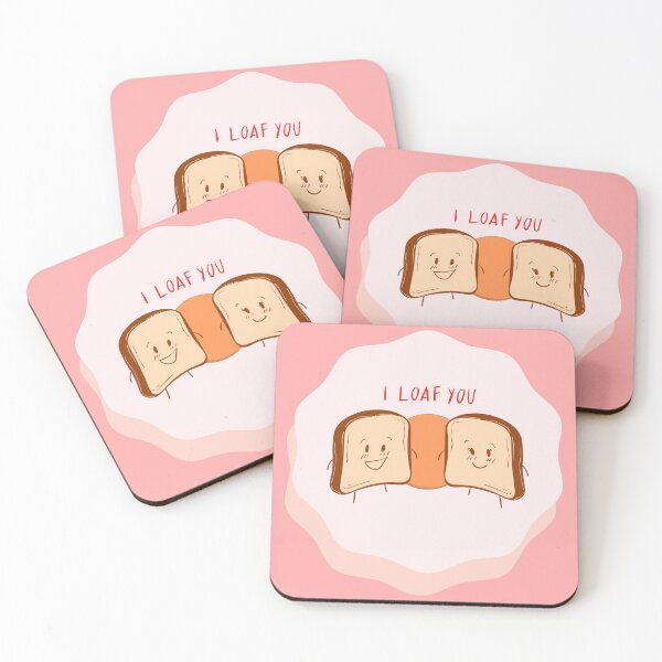 Item preview, Cute Romantic Bread Couple Saying I Loaf You designed and sold by Hartsygarden.