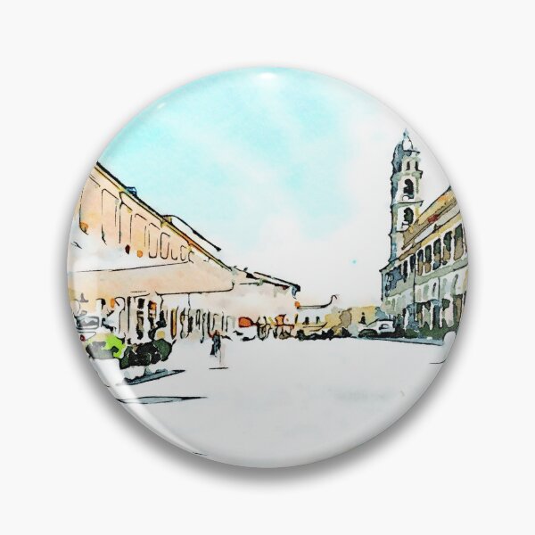 Item preview, Square with buildings and bell tower designed and sold by Giuseppe Cocco.