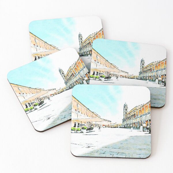 Item preview, Square with buildings and bell tower designed and sold by Giuseppe Cocco.