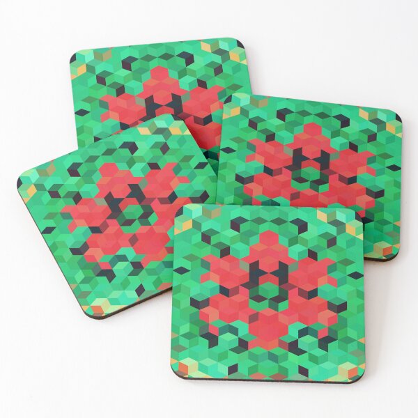 Item preview, Cute Green And Red Cubes Abstract Background funny gift for digital art lovers  designed and sold by AYACHI90.