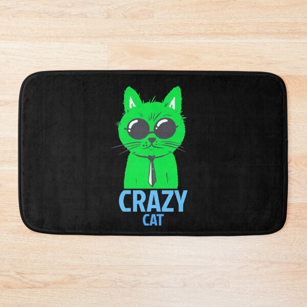 Aperçu de l'œuvre Crazy Cat Neon Trippy Psychedelic Green Cool Kat Graphic créée et vendue par DiscGolfTees.