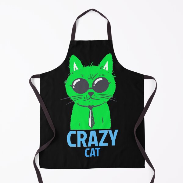 Aperçu de l'œuvre Crazy Cat Neon Trippy Psychedelic Green Cool Kat Graphic créée et vendue par DiscGolfTees.