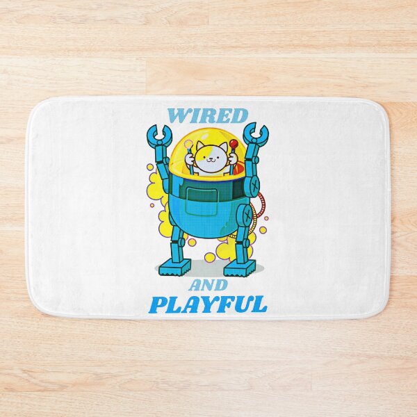 Item preview, Cute and Clever Playful Little Robot Kitten Art. He's WAP. Wired and Playful. designed and sold by TeachUrb.