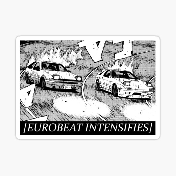 Eurobeat Intensifies Initial D Manga Sticker