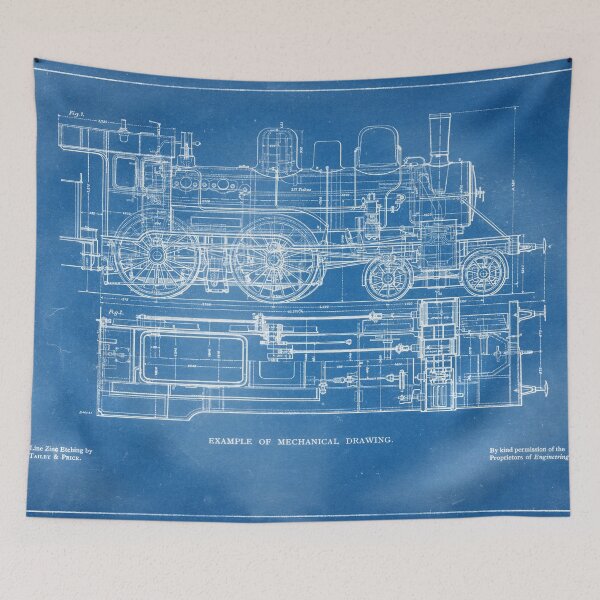 Item preview, Blue Print of Steam Engine Train designed and sold by Paul David Wilson.
