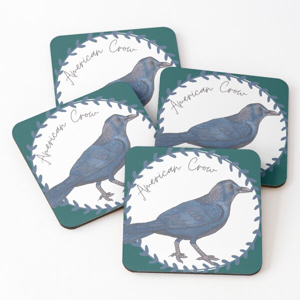 Item preview, American Crow Bird Species Bird Watercolor Art designed and sold by TheWaterBirds.