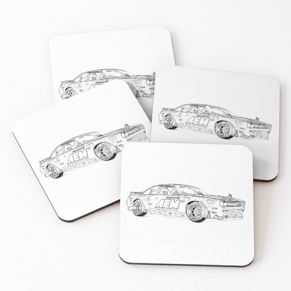 Artikelvorschau, Klassischer 240SX Drift Wireframe entworfen und verkauft von Auto-Prints.
