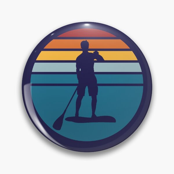 Item preview, Stand Up Paddle Board - SUP - Retro Blue Sunset designed and sold by HeatherPore.