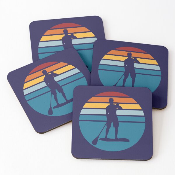 Item preview, Stand Up Paddle Board - SUP - Retro Blue Sunset designed and sold by HeatherPore.