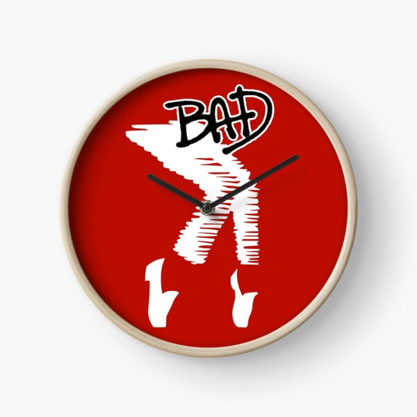 BAD MJJ "toe stand" white/black graphic (Michael Jackson) Clock