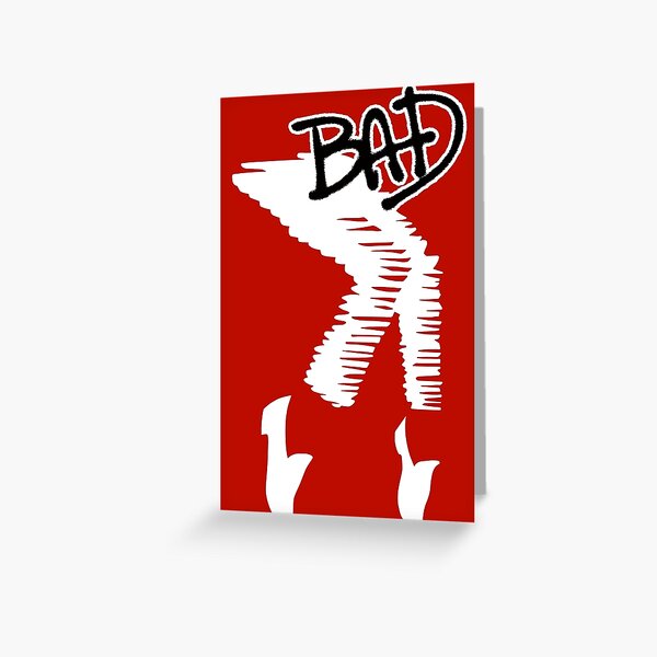 BAD MJJ "toe stand" white/black graphic (Michael Jackson) Greeting Card