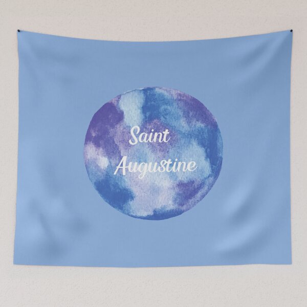 Item preview, Saint Augustine - Round Watercolor (Pastel Violet Blue) designed and sold by CityCollection.