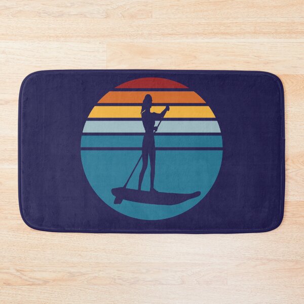 Item preview, Woman Stand Up Paddle Board - SUP - Retro Blue Sunset designed and sold by HeatherPore.