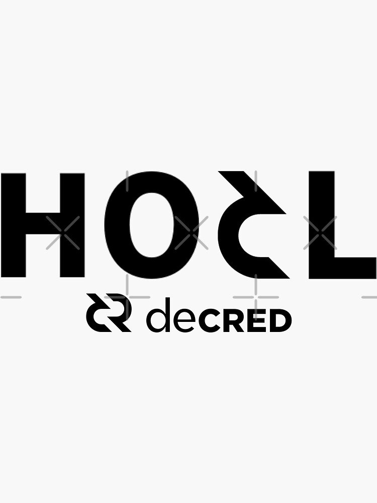 Thumbnail 3 of 3, Sticker, HODL Decred © v2 (Design timestamped by https://timestamp.decred.org/) designed and sold by OfficialCryptos.