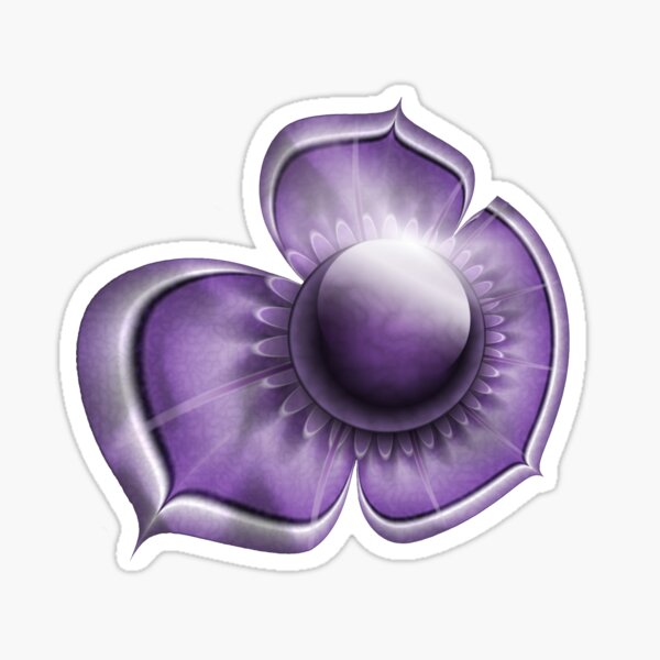 Purple 3D Look Floral Sticker