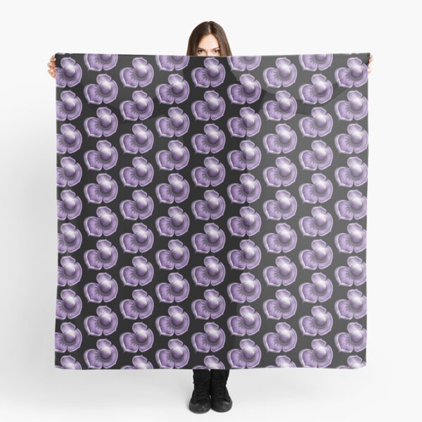 Purple 3D Look Floral Scarf