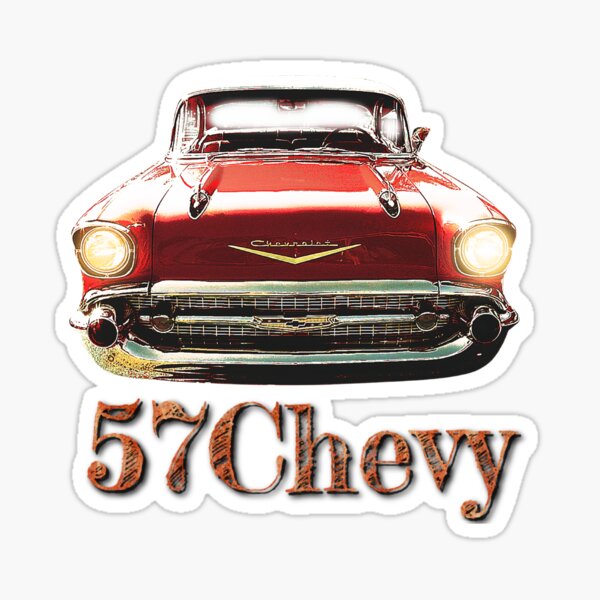 Red 57 Chevy Custom Classic car Design Sticker