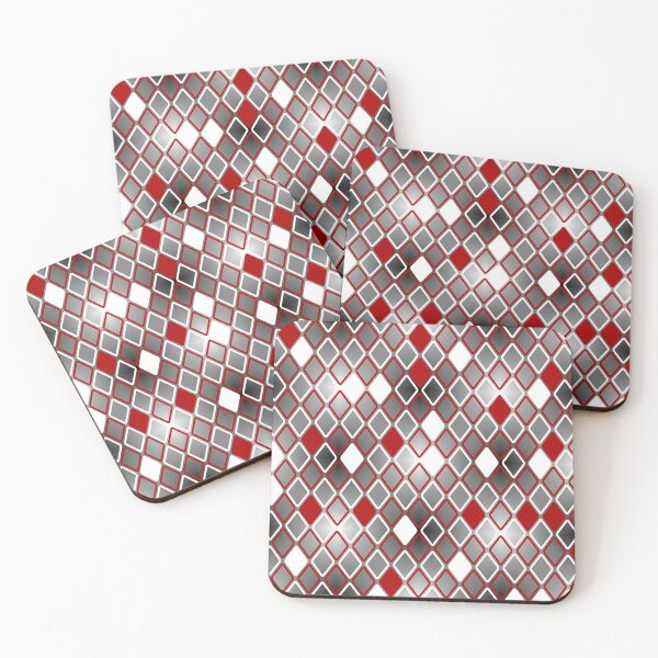 Item preview, Red White Black Rhombuses designed and sold by Shapes-Mania.