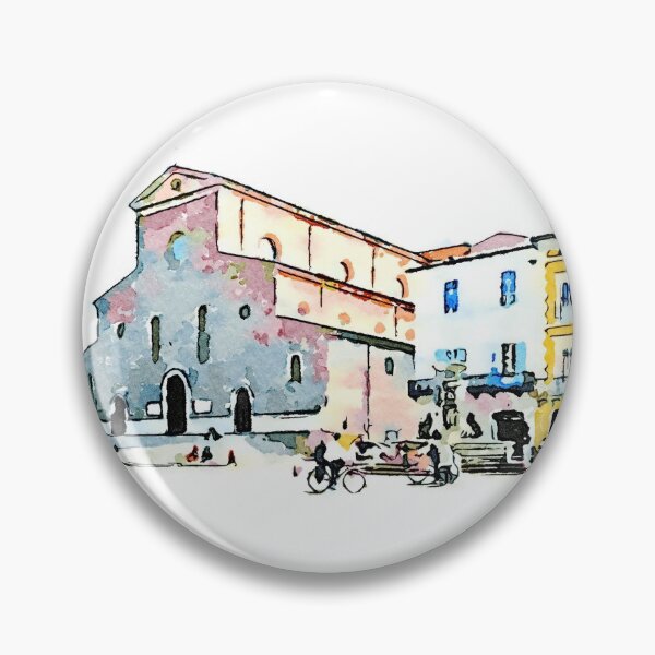 Item preview, Square with church and buildings designed and sold by Giuseppe Cocco.
