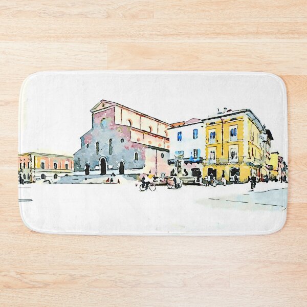 Item preview, Square with church and buildings designed and sold by Giuseppe Cocco.