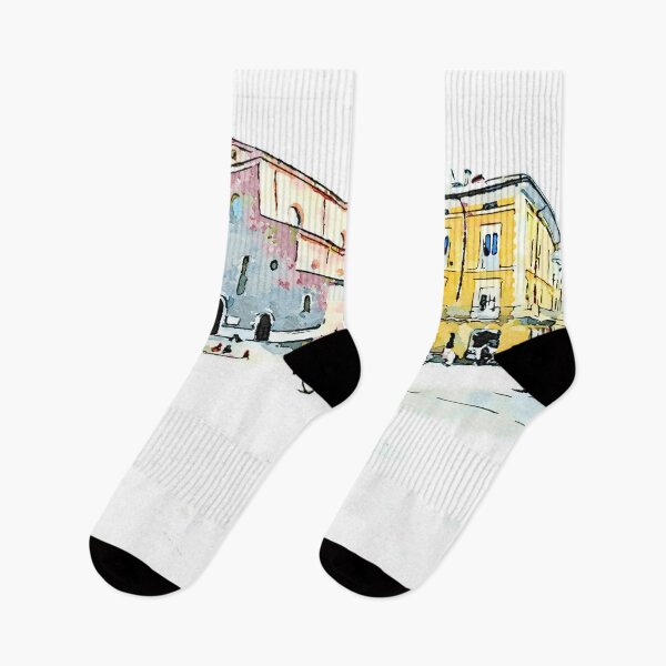Item preview, Square with church and buildings designed and sold by Giuseppe Cocco.