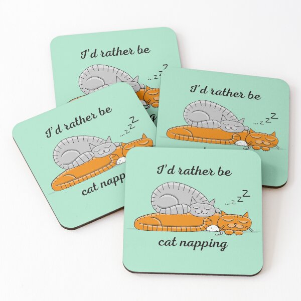 Item preview, I’d Rather Be Cat Napping. Cat and Mouse Trio designed and sold by Fhfarms.