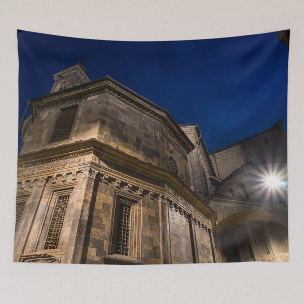 Item preview, Beautiful Bergamo at Night - Bright Star at Santa Maria Maggiore Basilica designed and sold by Georgia Mizuleva.