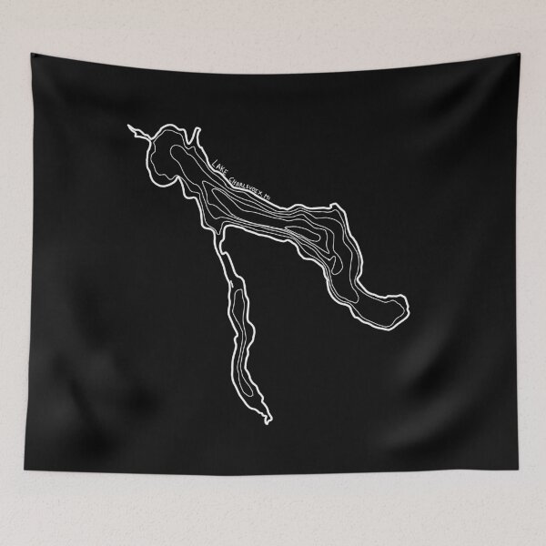 Item preview, Lake Charlevoix, Michigan Topography Map - White designed and sold by The Water Nerd.